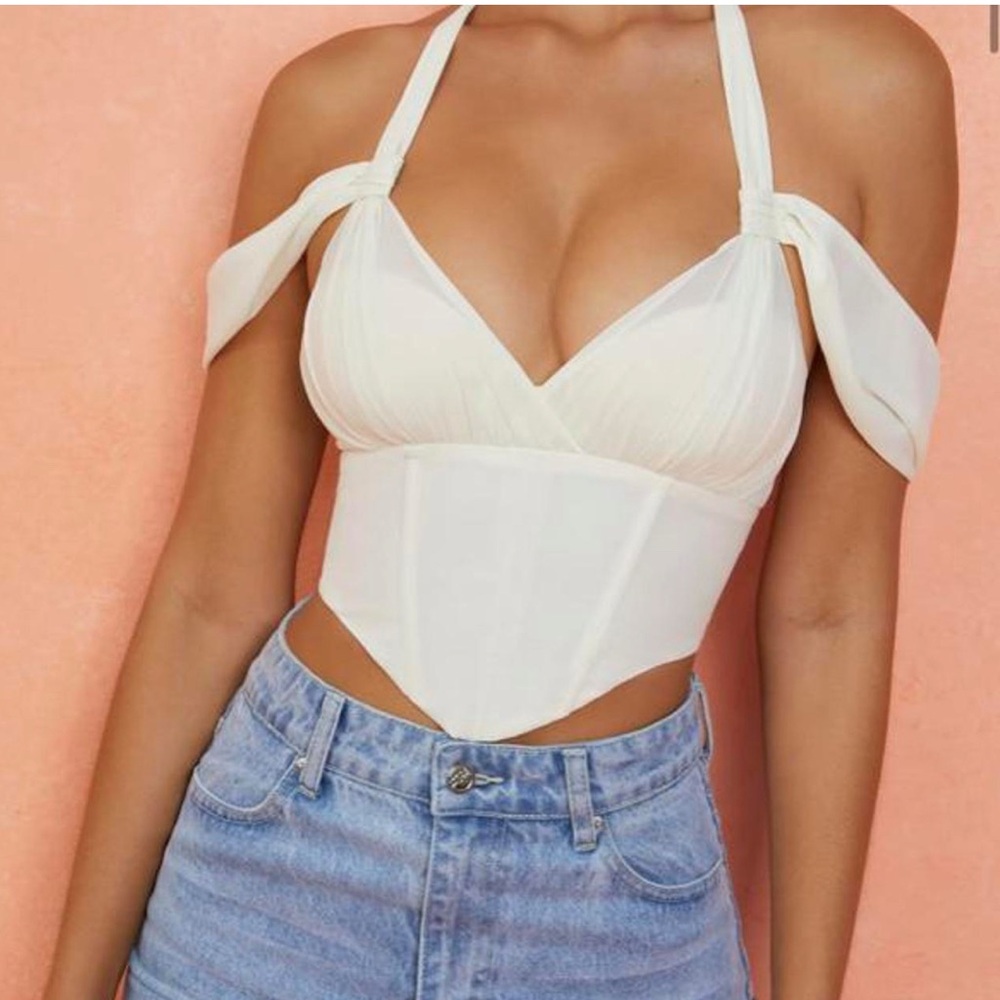 Oh Polly White Corset Crop Top